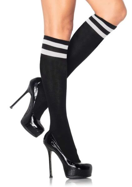 Leg Avenue Athletic knee highs Blk/White Color