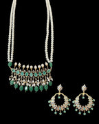 PS563 Tirmani in mint stones and beads with shell pearls ( READY TO SHIP )