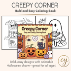 Creepy Corner Cute Halloween Coloring Book – Instant Download