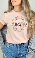 Floral He Has Risen Easter PLUS Graphic Tee T-Shirt