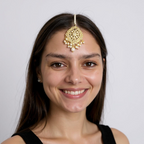 DJET99 Megha jadau earrings tika set  in pearl ( READY TO SHIP )
