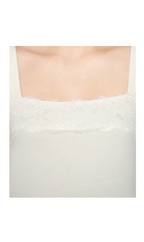 Women's Lace Trim Sleeveless Cotton Blend Tank Top