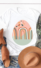Boho Rainbow Easter Egg Graphic Tee T-Shirt