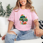 "Vintage Turquoise Floral" – Women's Breathable Casual Summer Top