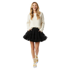 Halloween Black Tutu Skirt for Women – 5 Layer Puffy Crinoline, Witch Fairy Vampire Costume Petticoat, Cosplay & Dance Outfit