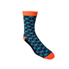 Blue, Orange Plaid Bamboo Sock