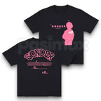 Bold Pink Sonder Lettering Geometric Print Rap Shirt – Modern Streetwear Graphic Tee, Minimalist Aesthetic Urban Unisex Hip Hop Fashion Shirt