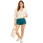 Malco Modes Lace Ruffle Pettipant for Women â??Peacock Blue Halloween Costume Shorts, Y2K Ruffle Bloomers, Cosplay & Festival Dance Bottoms