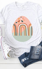 Boho Rainbow Easter Egg Graphic Tee T-Shirt