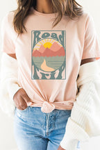Road Trip Mountain Sunrise Adventure Graphic Tee T-Shirt