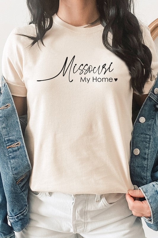 Missouri My Home Heart State Graphic Tee T-Shirt