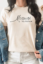 Missouri My Home Heart State Graphic Tee T-Shirt