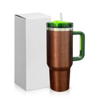 40oz Sublimation Rose Gold Watermelon Tumbler w/ Handle stainless