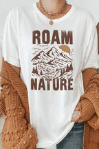 Roam Nature Mountain Valley Sun Graphic Tee T-Shirt