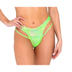 6070 - Metallic Swirl Criss-Cross Top with Ring Detail - Large / Hot Pink/Silver