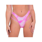 6070 - Metallic Swirl Criss-Cross Top with Ring Detail - Medium / Neon Green/Silver