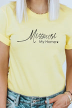 Missouri My Home Heart State Graphic Tee T-Shirt