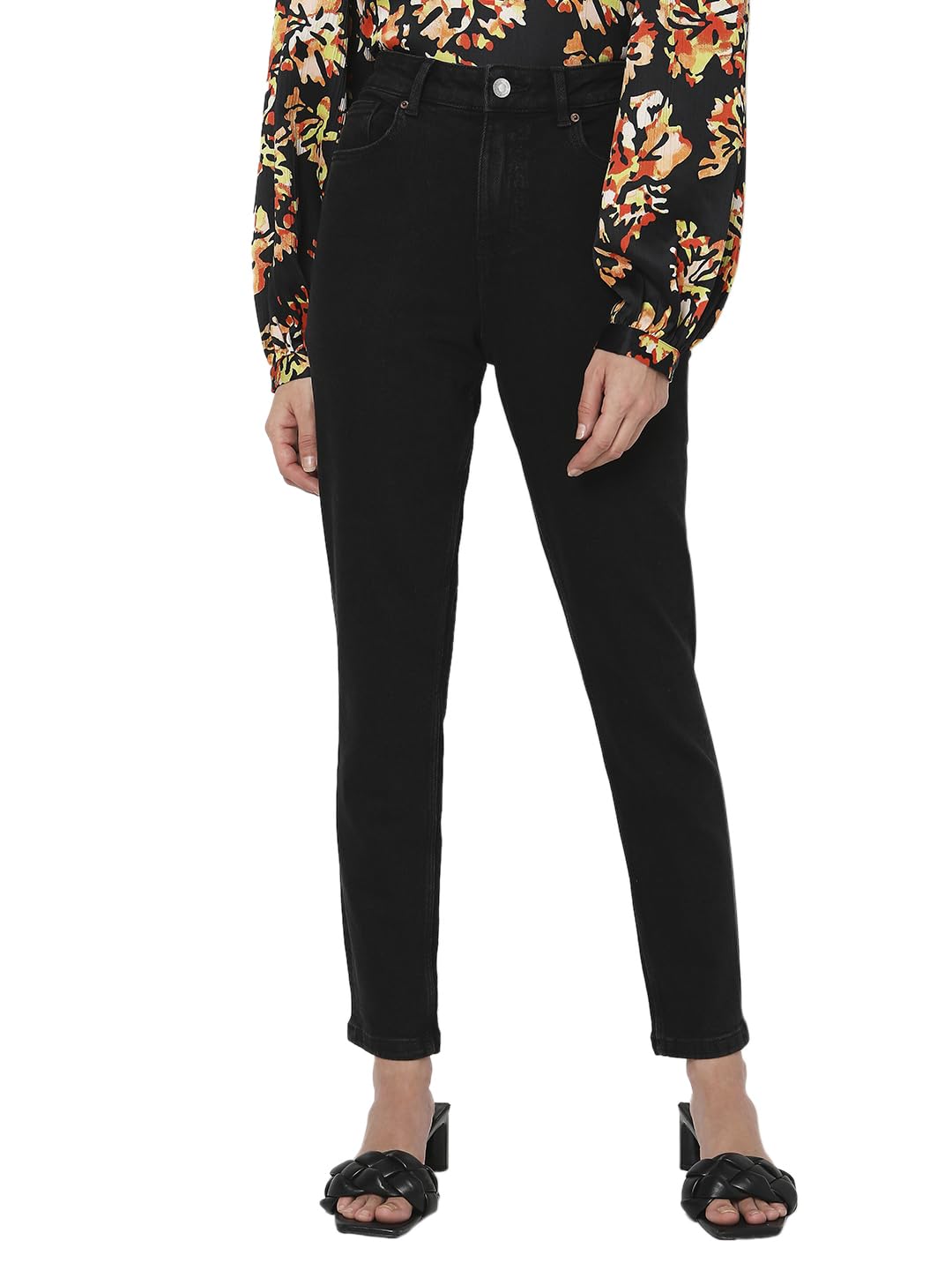 Vero Moda Slim Fit Jeans(10291579_Black Denim_26/32)