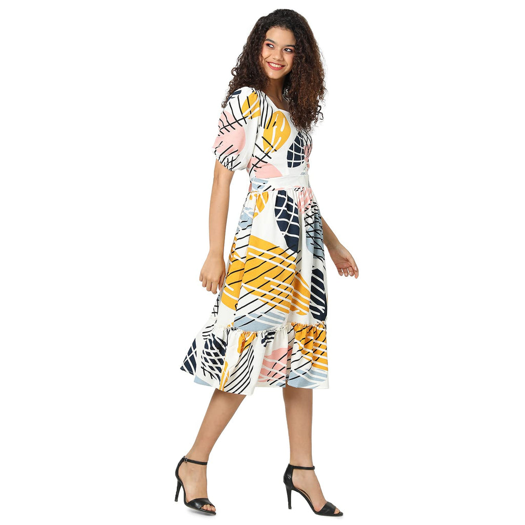 Campus Sutra Women Graphic Printed Relaxed Fit Casual Dresses