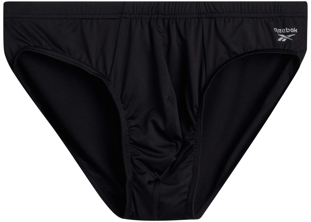 Reebok Men's Underwear - Quick Dry Performance Low Rise Briefs (5 Pack), Size Medium, All Black