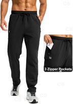 CB-COLEBROOK Mens Fleece Lined Winter Pants with 3 Zipper Pockets Warm Athletic Joggers Workout Running Sweatpants for Men Trec