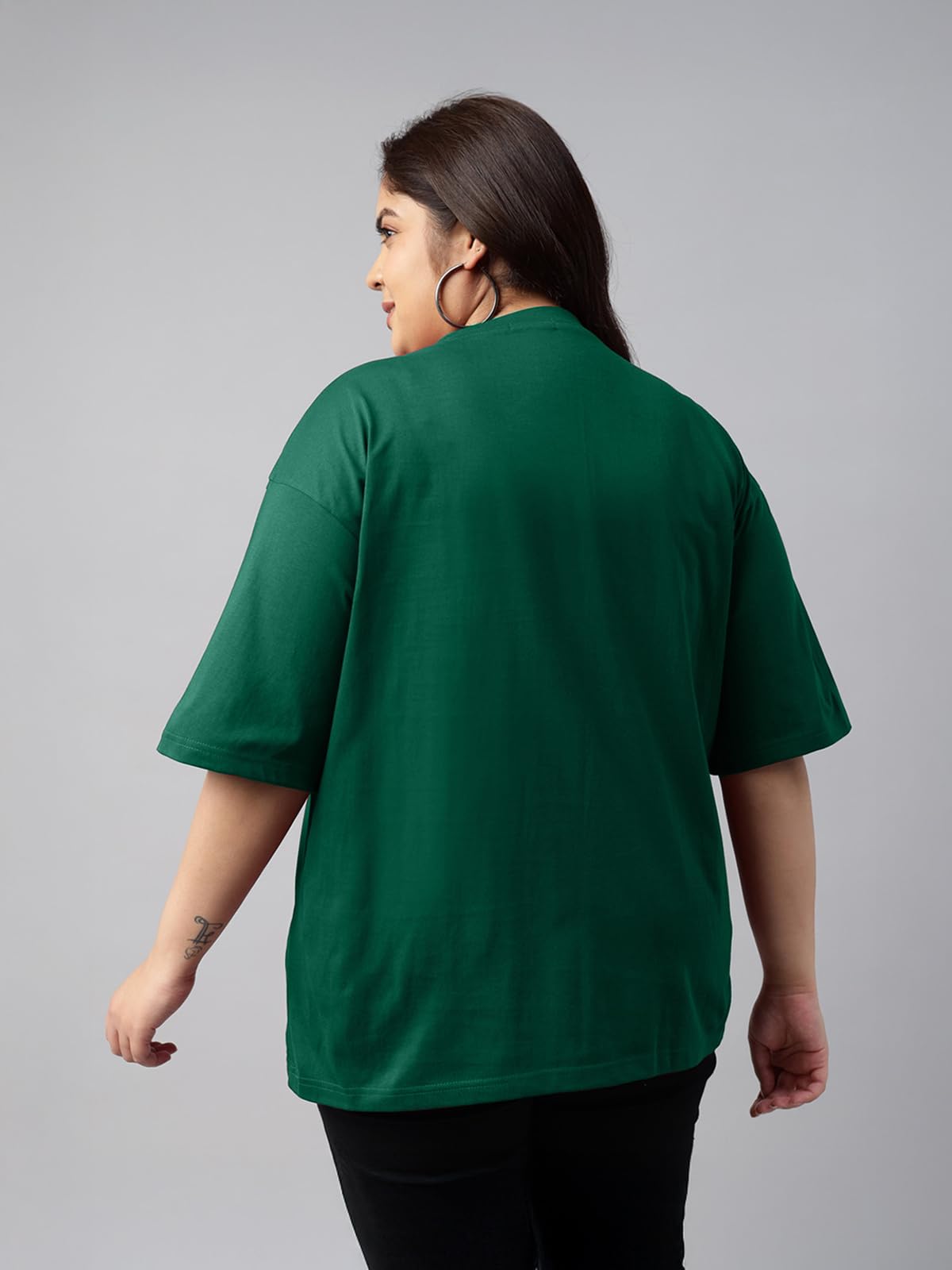 Juneberry 100% Pure Cotton Oversized Fit Latest & Trendy All Over Prints Half Sleeve Plus Size T-Shirt For Women & Girls (Ps_Jbr
