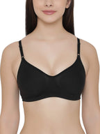 Clovia Womens Cotton Non Padded Wire Free T-Shirt, Full-Coverage, Seamless Bra (BR0184Q1340B_Black_40B_Black 40B)