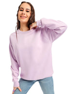 Bewakoof Heavy Duty 1.0 Womens Solid Oversized Fit Full Sleeve Round Neck Fleece Sweatshirt Purple