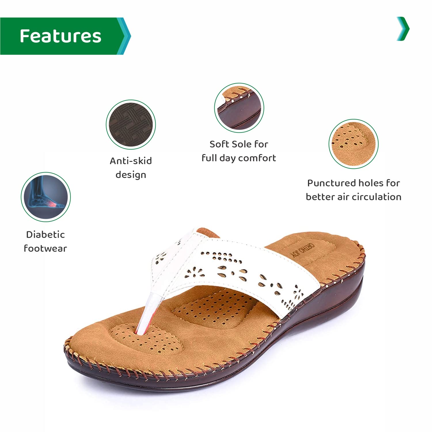 ORTHO JOY Extra Soft Womens Doctor Ortho Slippers