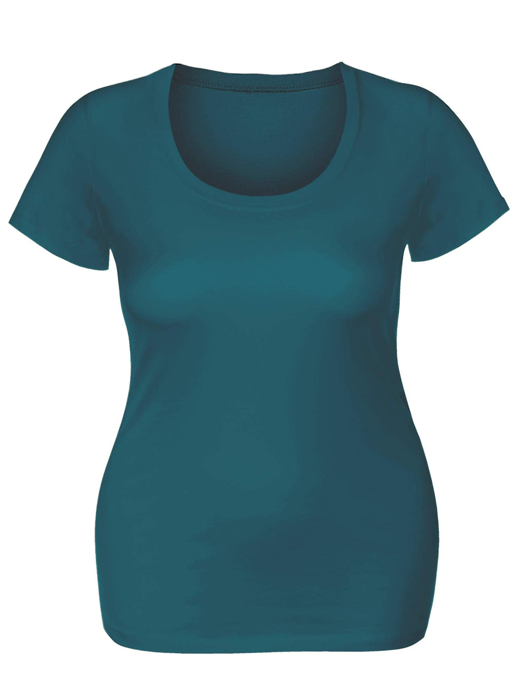 Emmalise Women's Short Sleeve Tshirt Scoop Neck Tee Shirt (Small, Deep Jungle)