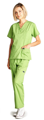 Dagacci Medical Uniform Womens Medical Scrub Set Shirt Top and Pant, Apple Green, Medium, Short Sleeve