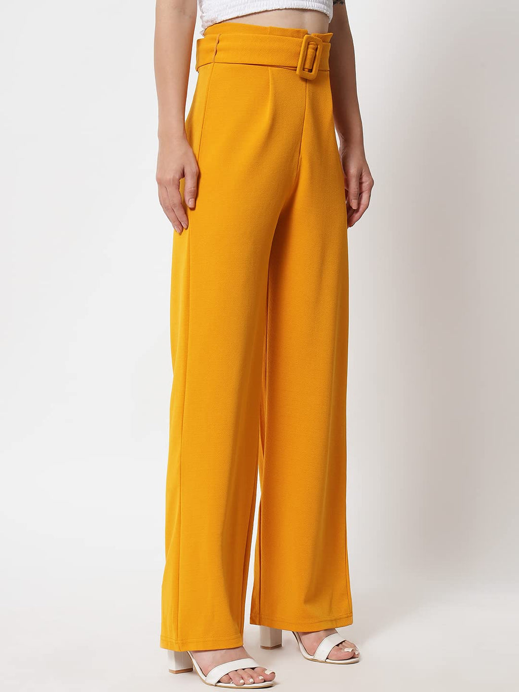 Kotty Pack Of 2 Women Flared Fit Multicolor Viscose Rayon Trousers