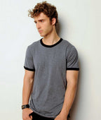 Mens Jersey Short-Sleeve Ringer T-Shirt - WHITE BLAcK - S(D0102H78NTX)