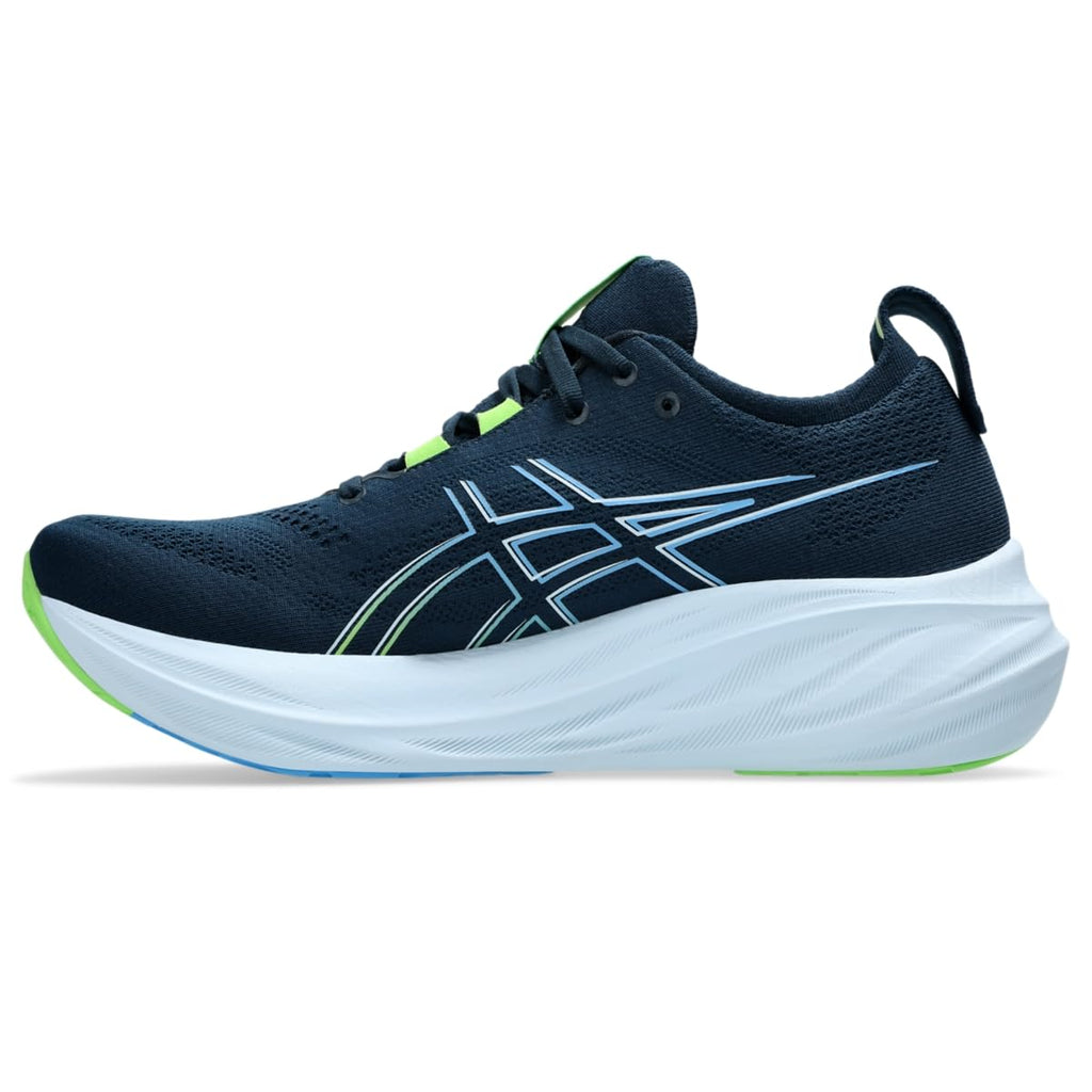 ASICS Men's Gel-Nimbus 26 Running Shoe, 11, French Blue/Electric Lime