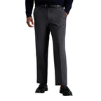 Haggar Mens classic Fit Flat-Front Hidden Expandable Waistband Premium No Iron Khaki, 38W x 29L - Dark grey
