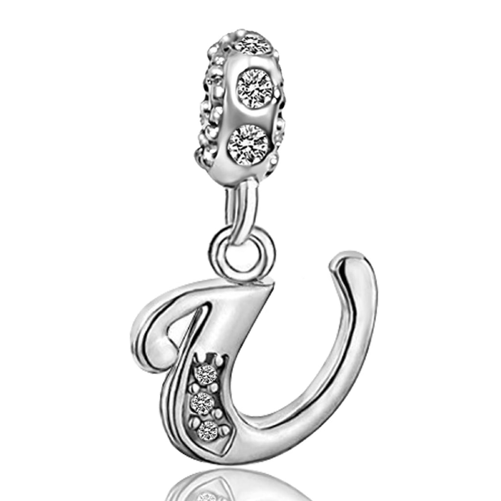 JMQJewelry Letter Alphabet U Initial Dangle Birthstone Womens Beads Charms for Bracelets Thanksgiving Christmas Anniversary's Da