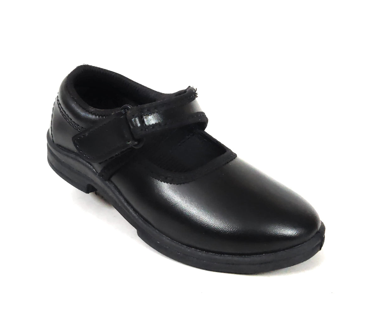 Coolz Girls Black School Shoes Ankle Deluxe (V) Ballerina (Shiny Black, 3_Point_5_Years) 3.5-4