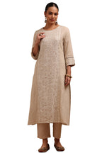 Soch Women Linen Embroidered Kurta Set with Thread Work