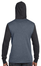 Unisex Jersey Long-Sleeve Hoodie - HEATHER NAVY - XS(D0102H7WFQ8)