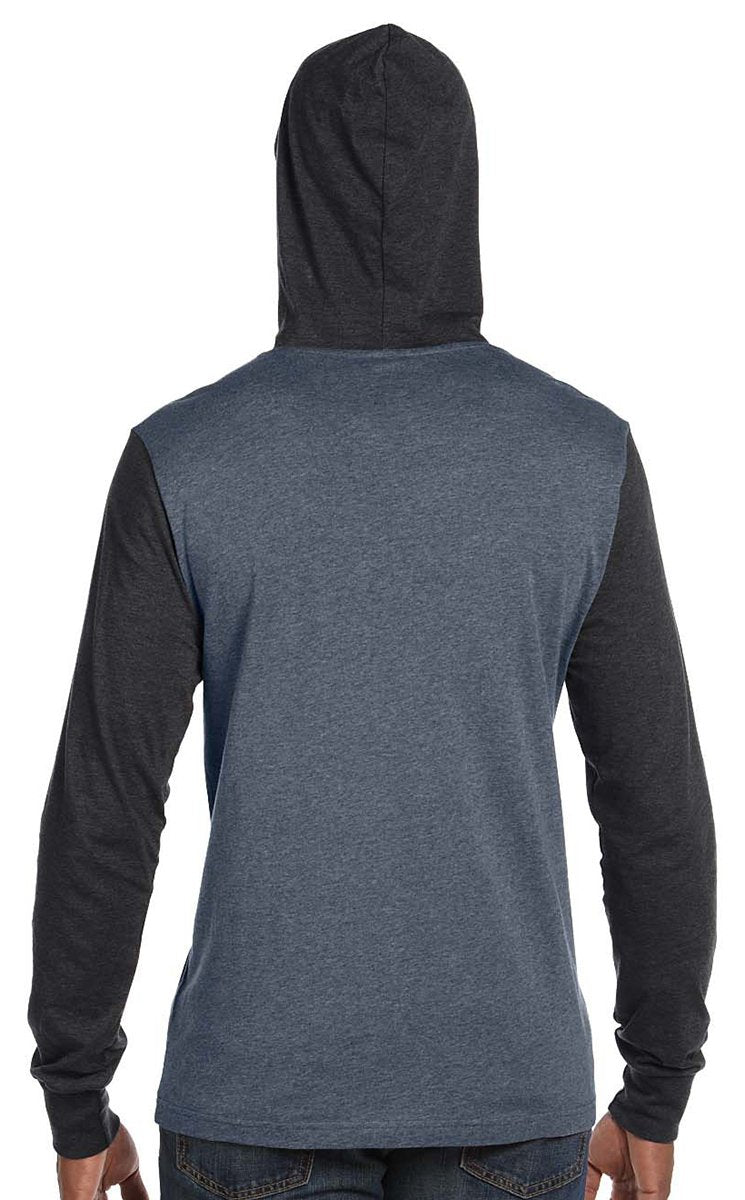 Unisex Jersey Long-Sleeve Hoodie - HEATHER NAVY - XS(D0102H7899X)