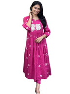 ANNI DESIGNER Women s Rayon Blend Kurta with Pants, Pink, XL