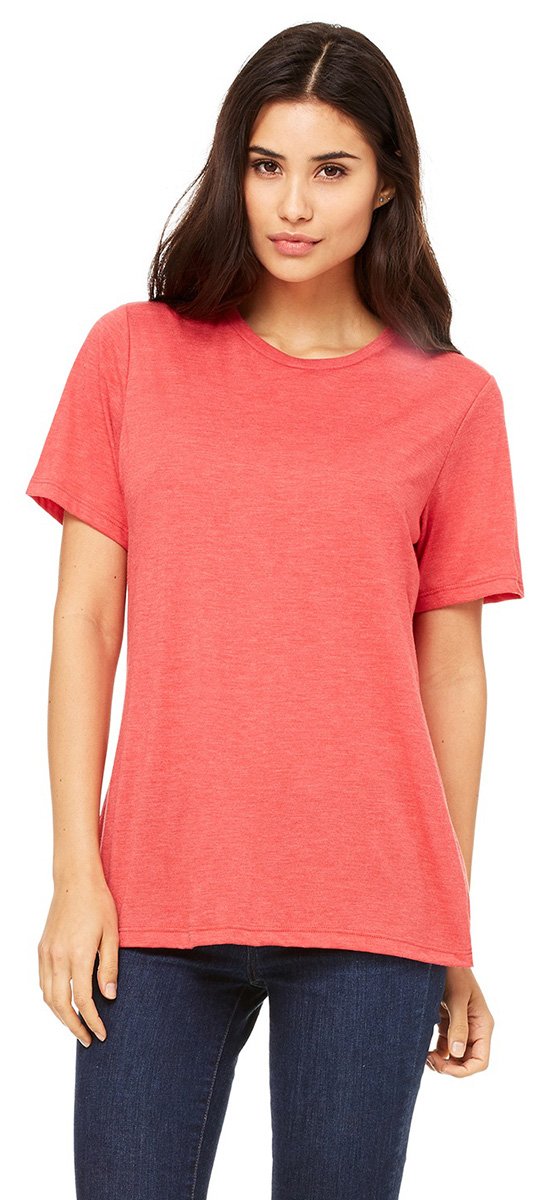 Bella + Canvas Ladies' Relaxed Triblend T-Shirt,RED TRIBLEND,XL