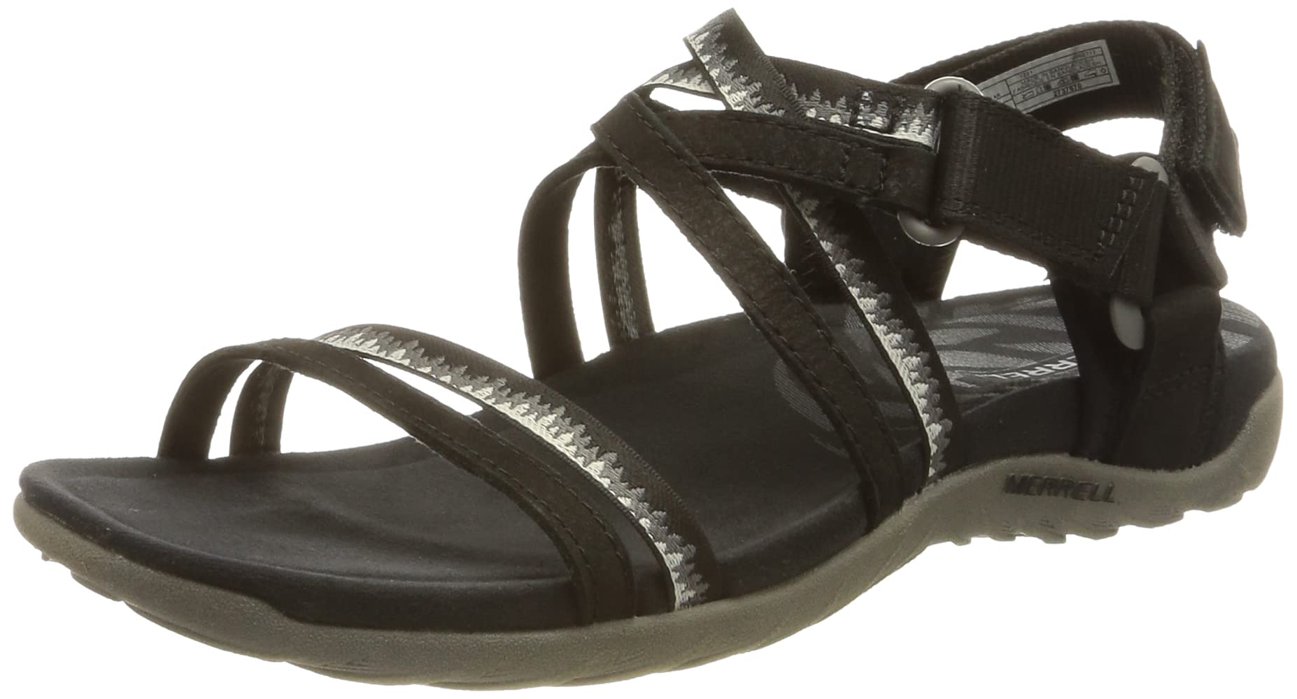 Merrell Women's Terran 3 Cush Lattice Sandal, Black, 8 Wide