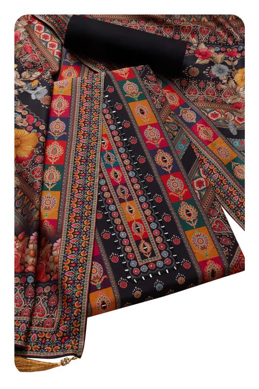 Soch Women Modal Silk Ethnic Motifs Unstitch Dress Material with Mirror Work
