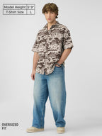 The Souled Store Farms Men and Boys Short Sleeves Collared Neck Button Front Cotton Blend Oversized Shirts