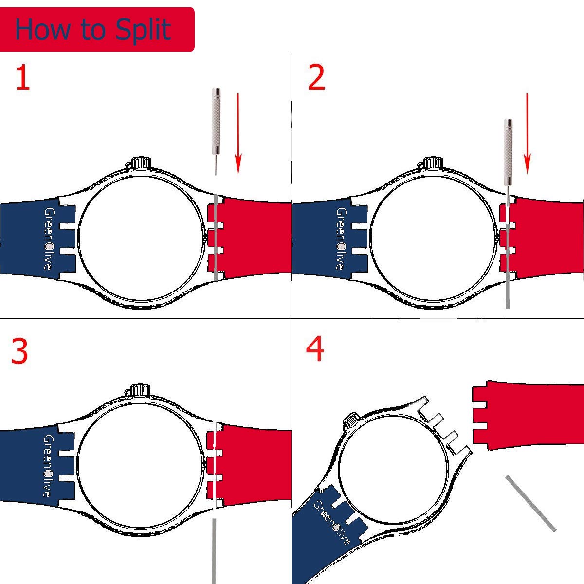 Silver Plated Stainless Steel Buckle Waterproof Silicone Rubber Watch Strap Watch Band (19mm, Black)