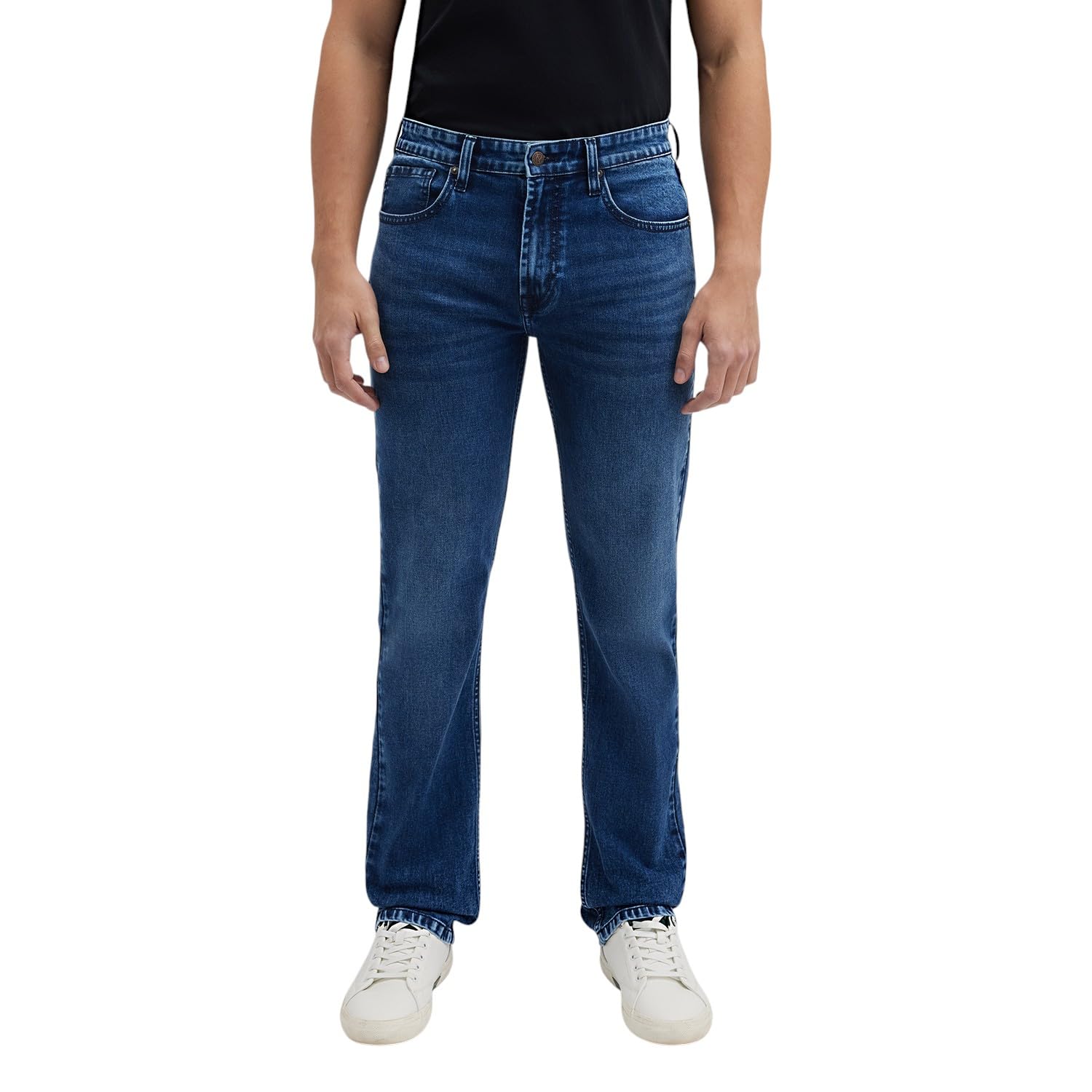 Pepe Jeans Men Mid Rise Regular Jeans (Pm208937G223_Med Tinted Used, Blue, 32