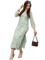 ANNI DESIGNER Women's Cotton Blend Printed Straight Kurta with Pant (Vira Grey_XXL_Grey_XX-Large)