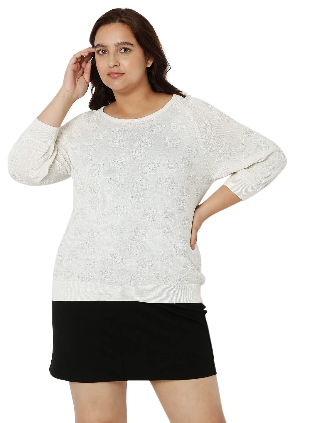 Vero Moda Curve Regular Fit Sweater (148008101_Birch_Xs) Beige