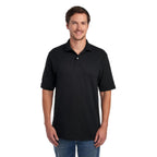 Jerzees Men's SpotShield 2 Button Rib Knit Polo Shirt_5XL_Black